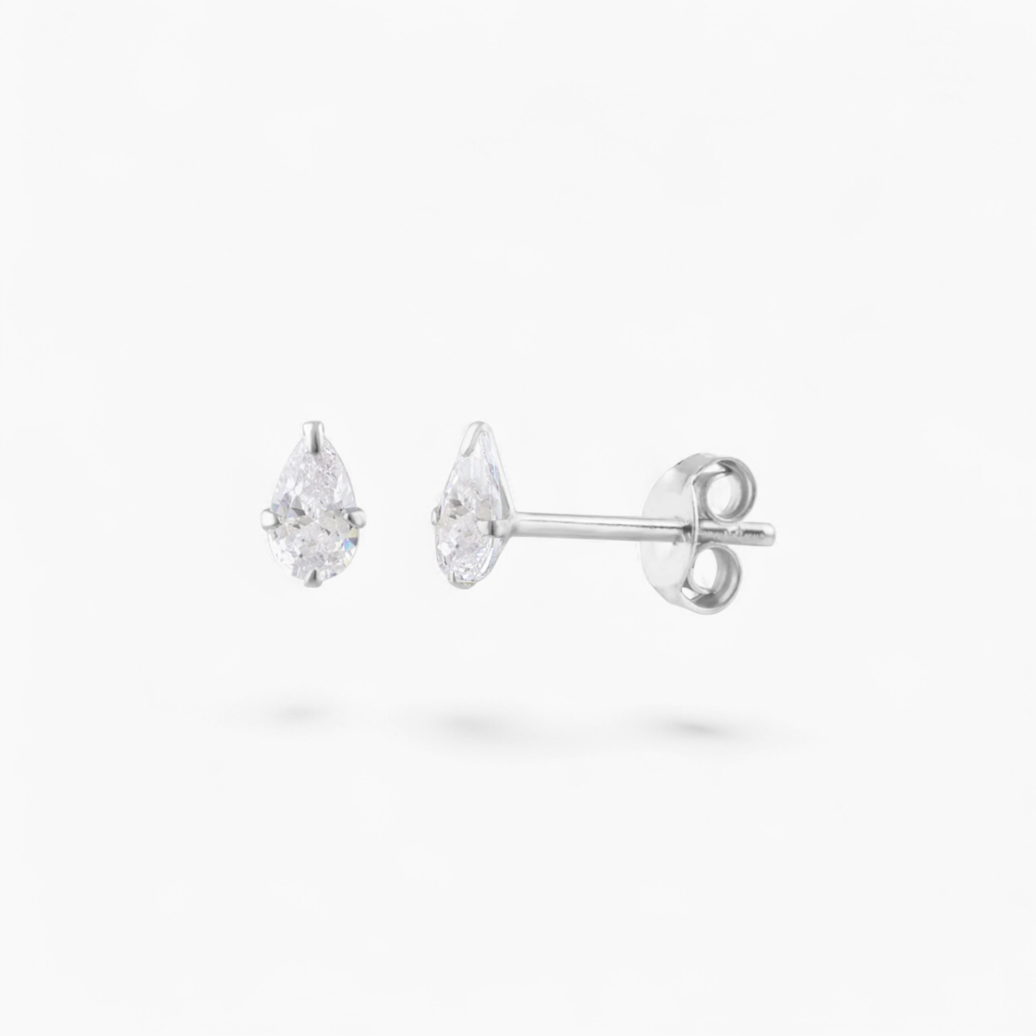 MINI PEAR DIAMANTÉ STUD - Sterling Silver