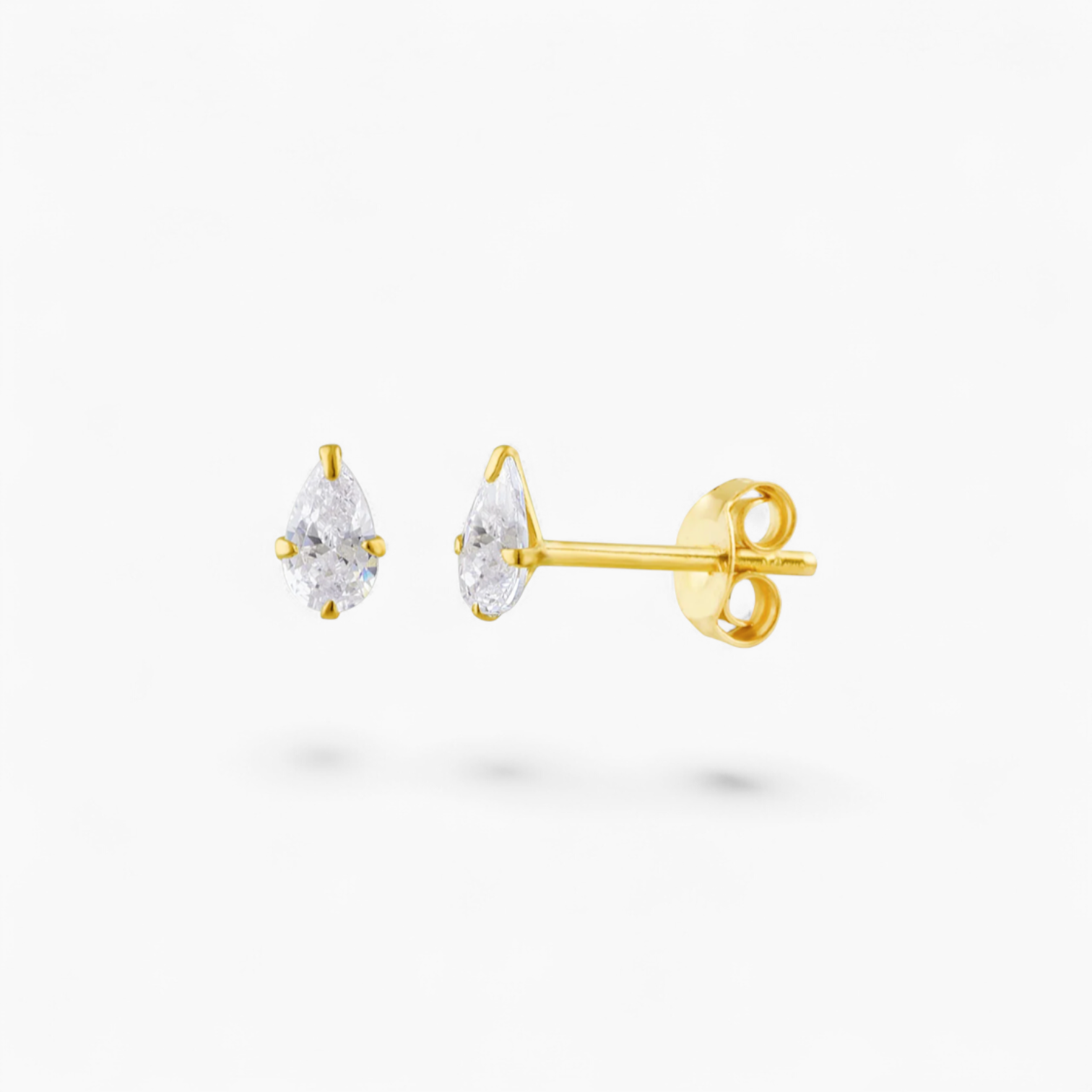 MINI PEAR DIAMANTÉ STUD -Gold