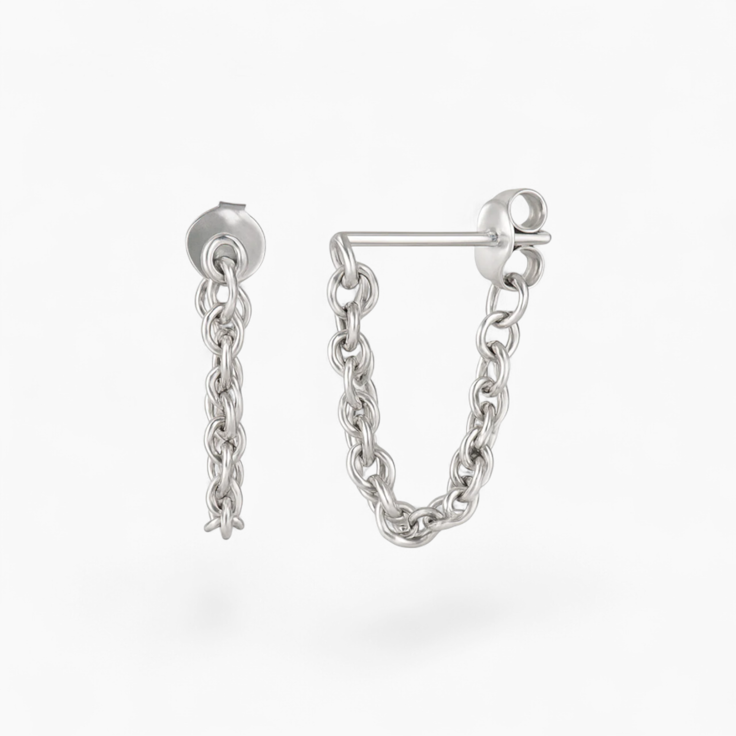 CHAIN LINK STUD - Sterling Silver