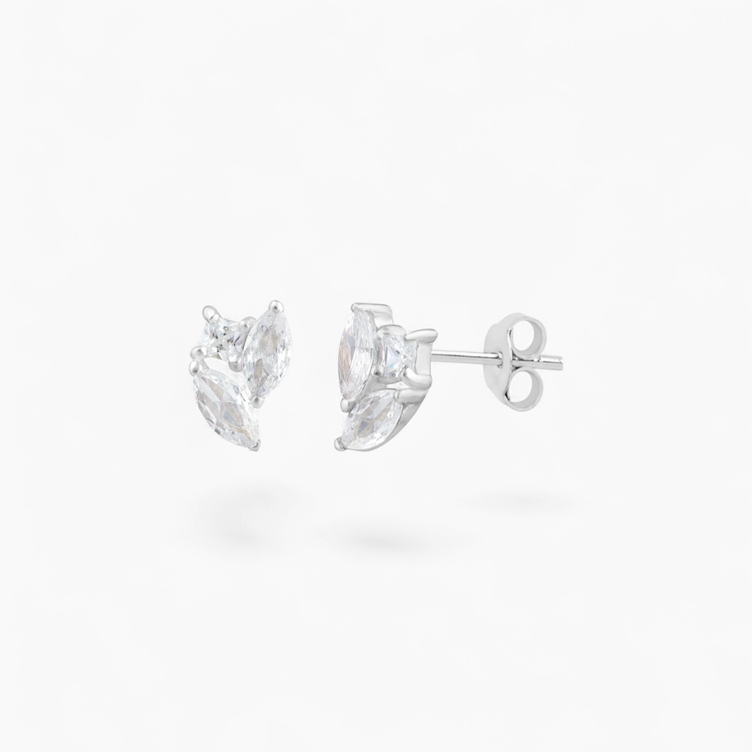 BESPOKE TRIPLE DIAMANTE STUD - Sterling Silver