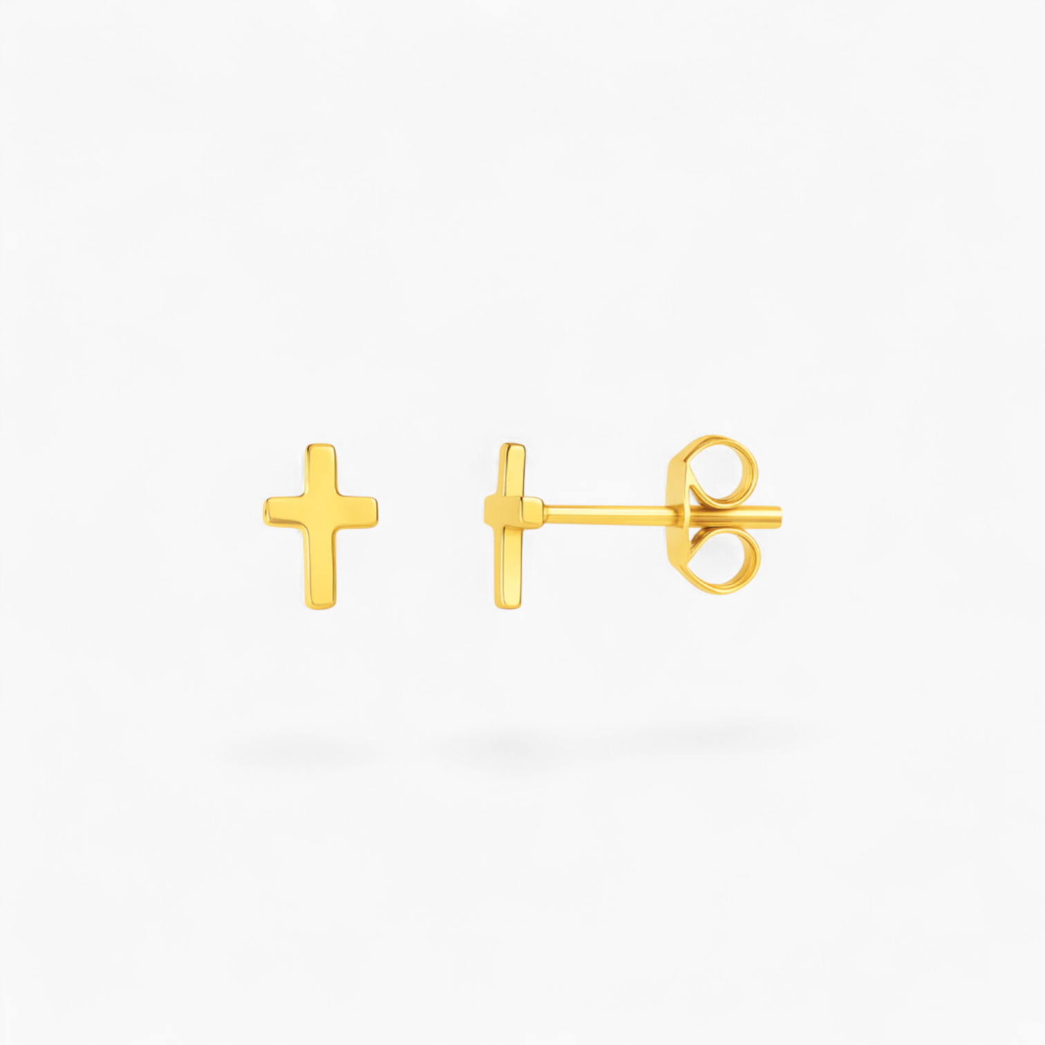 CROSS STUD - Waterproof 14k Gold