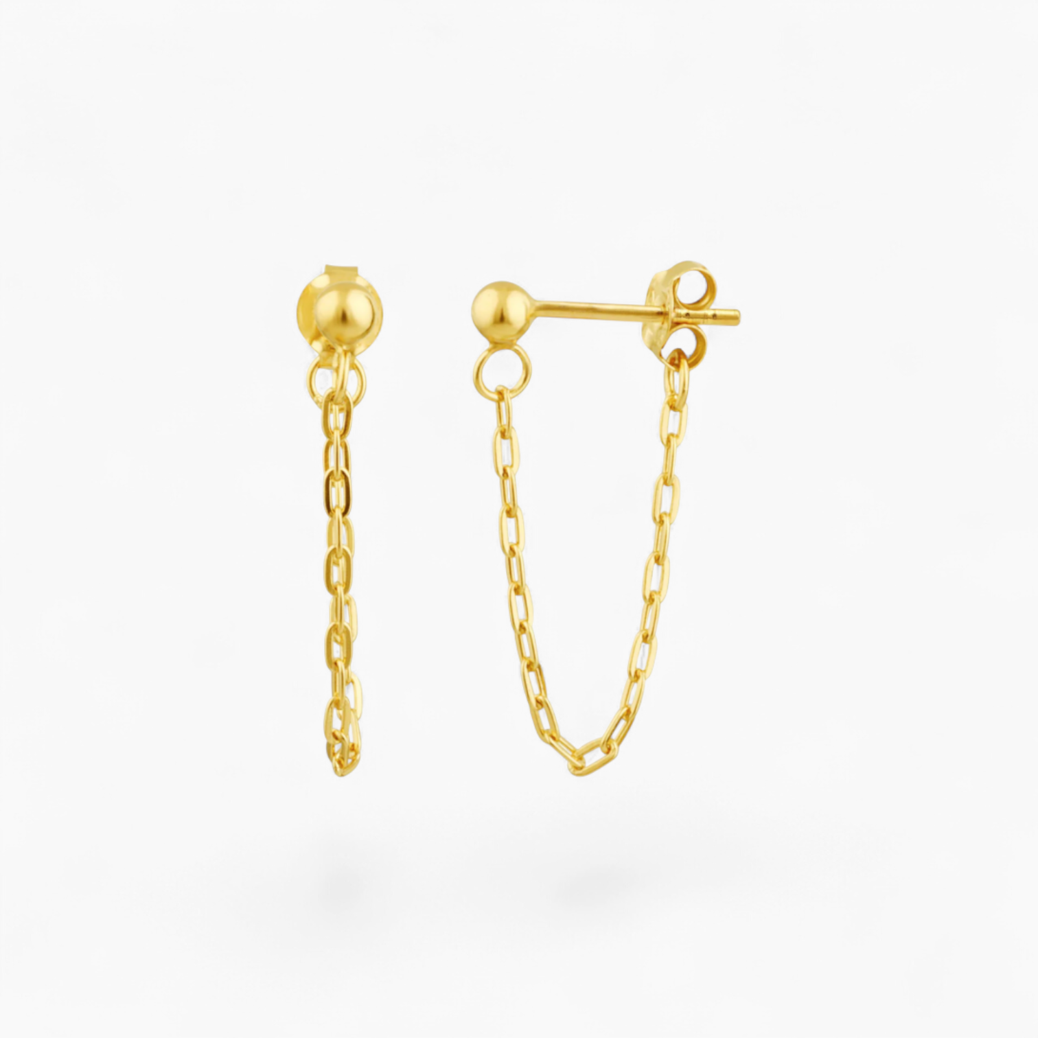 SPHERE CHAIN LINK STUD - Gold