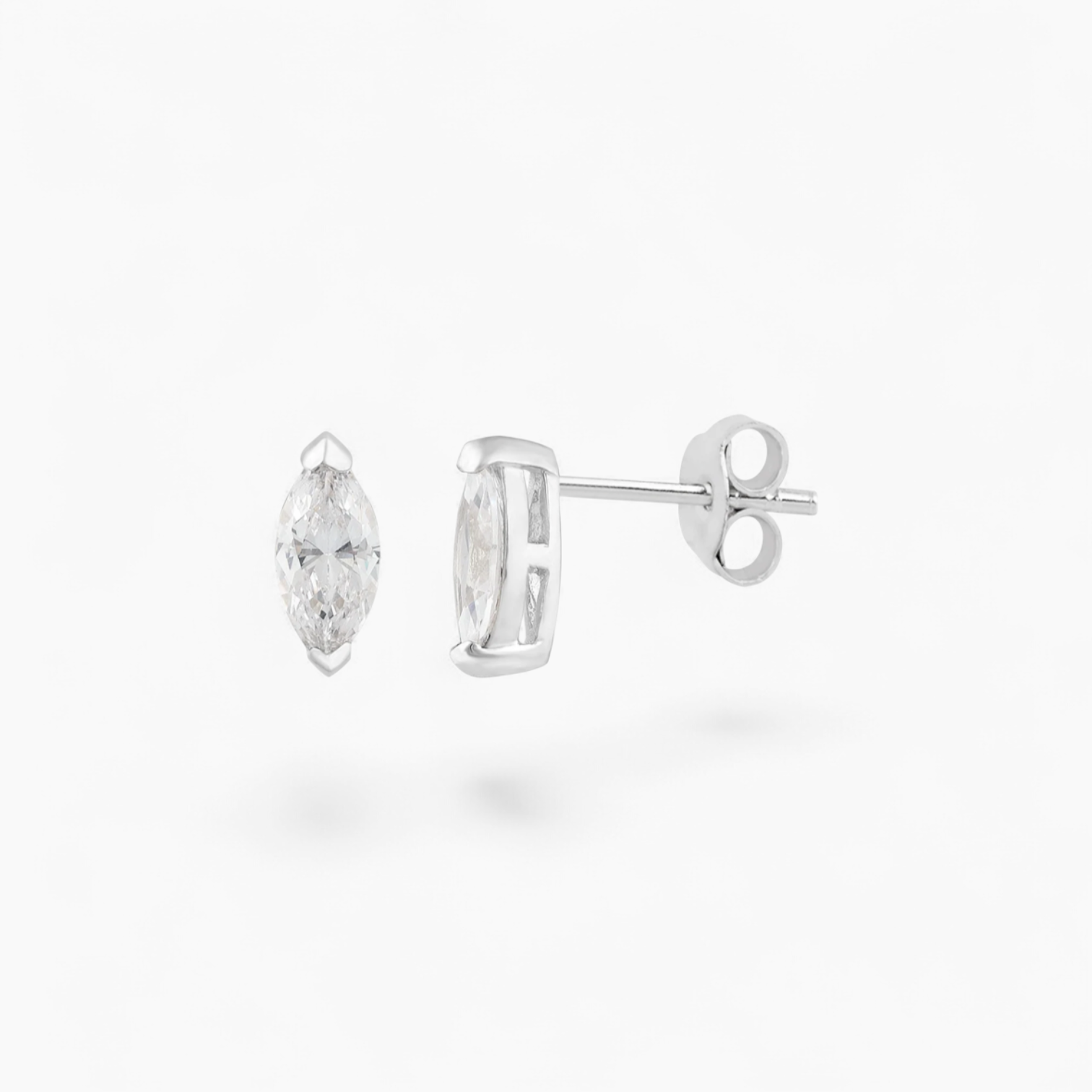 SMALL MARQUISE DIAMANTÉ STUD - Sterling Silver