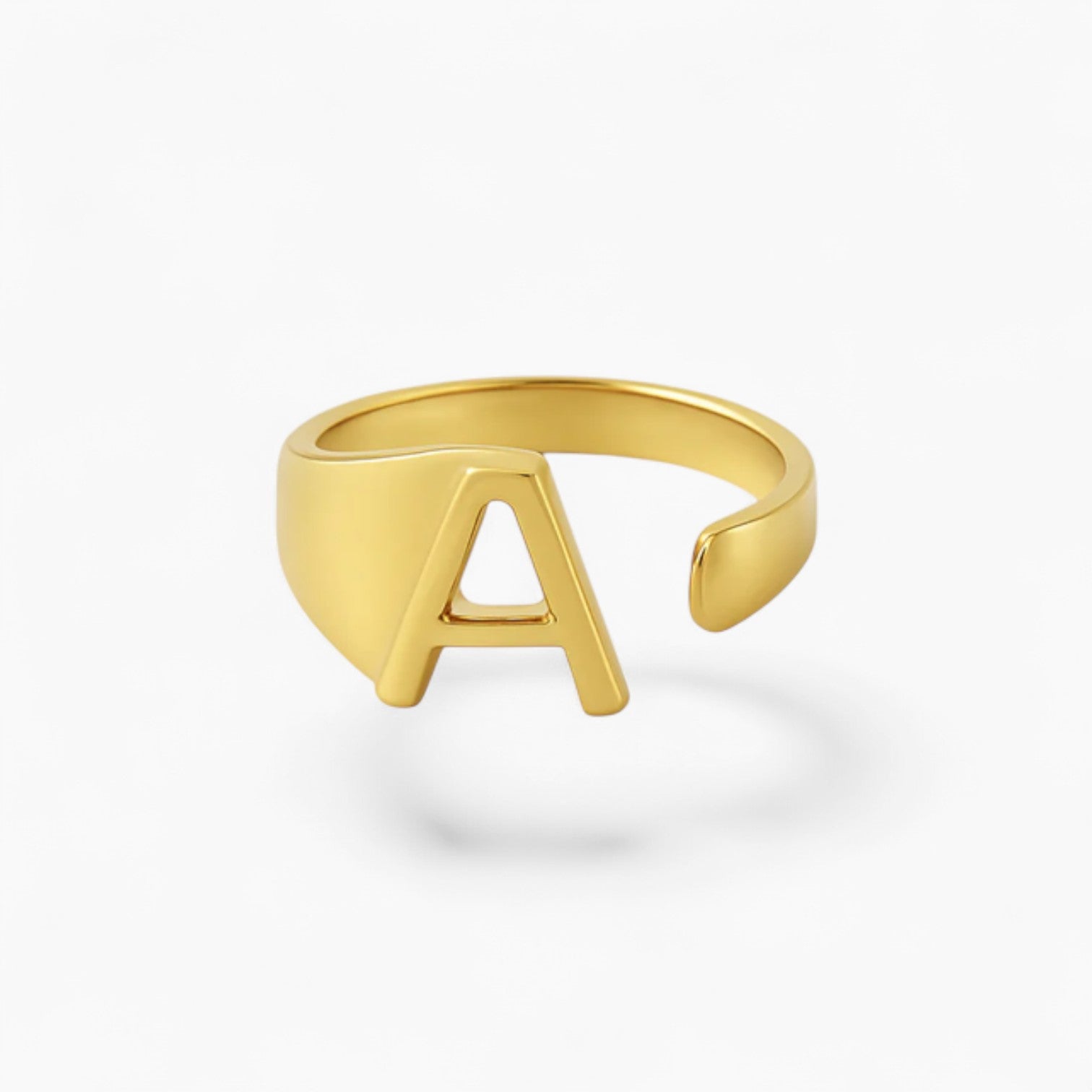 INITIAL GOLD ADJUSTABLE RING - 14k Gold