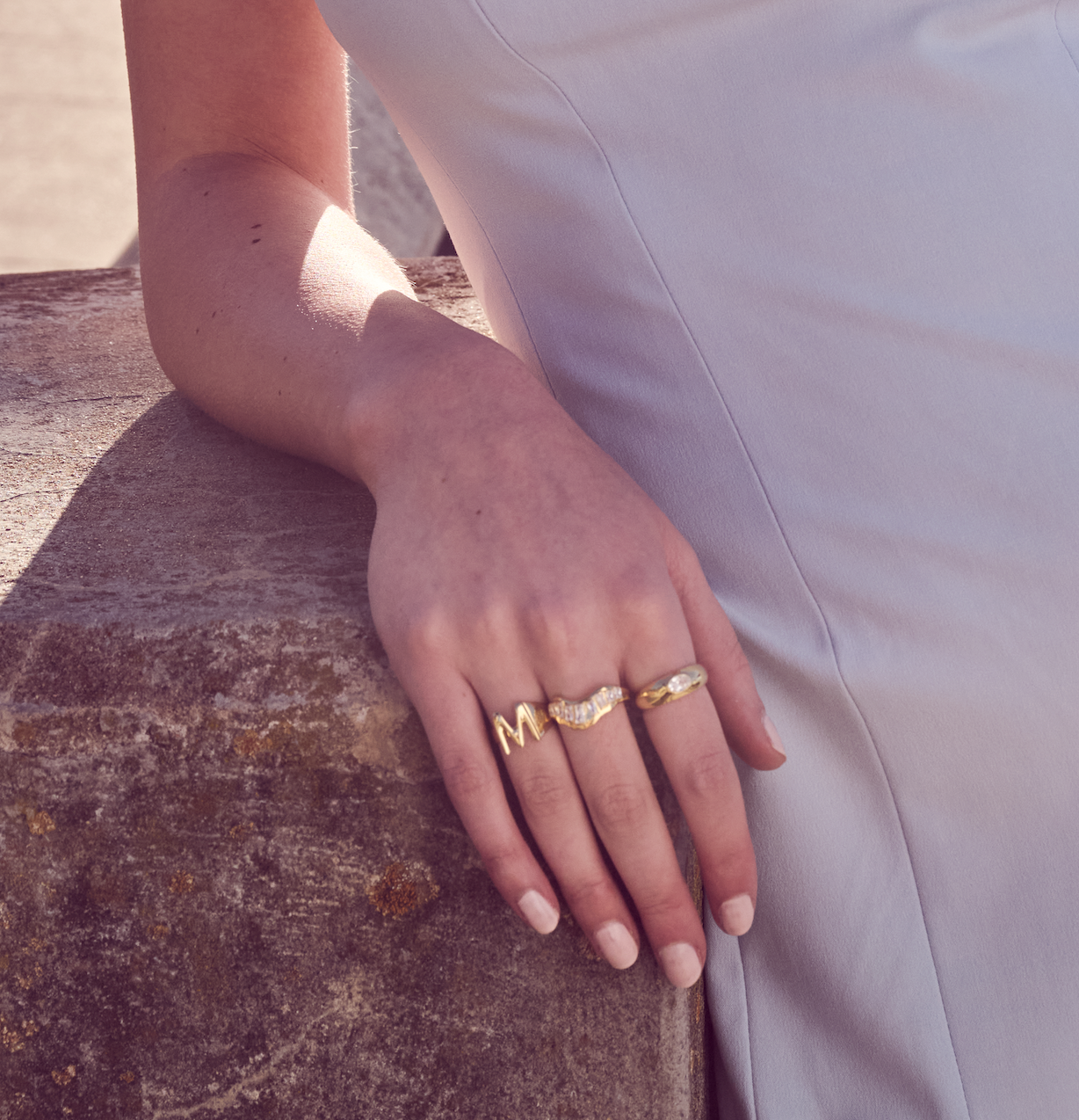 INITIAL GOLD ADJUSTABLE RING - 14k Gold