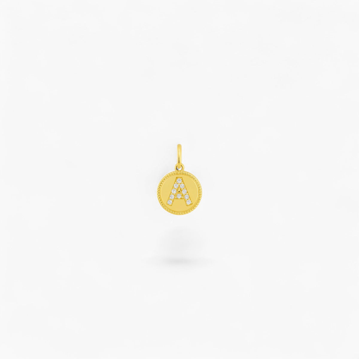 CIRCLE INITIAL CHARM (A) - 14k Gold