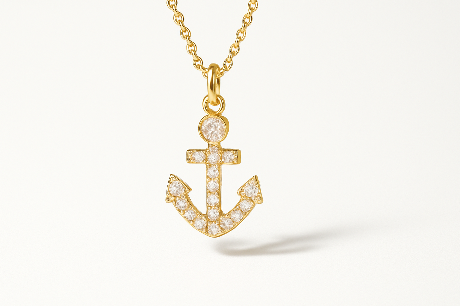 ANCHOR CHARM - 14k Gold with white backdrop