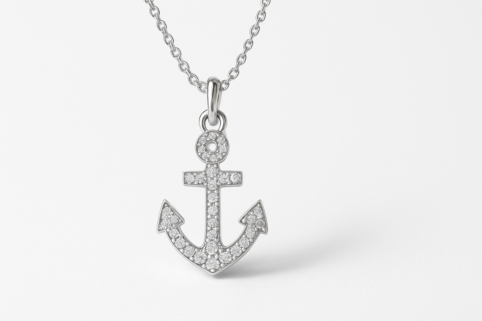 ANCHOR CHARM - Sterling Silver with white backdrop