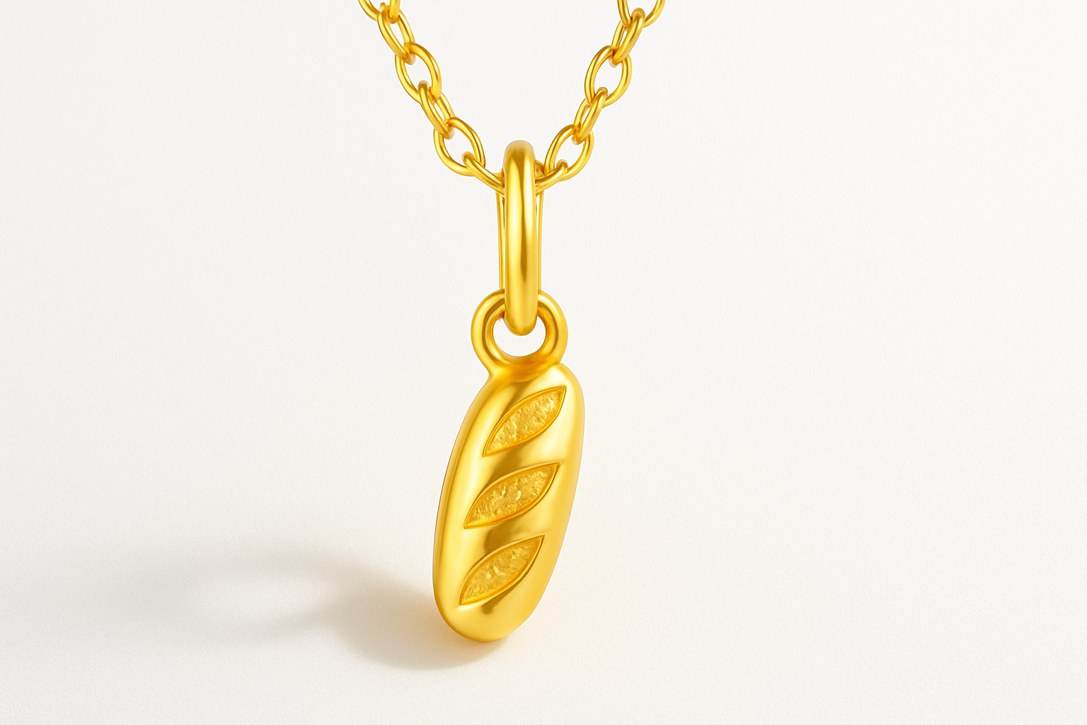 BAGUETTE CHARM - 14k Gold with white backdrop