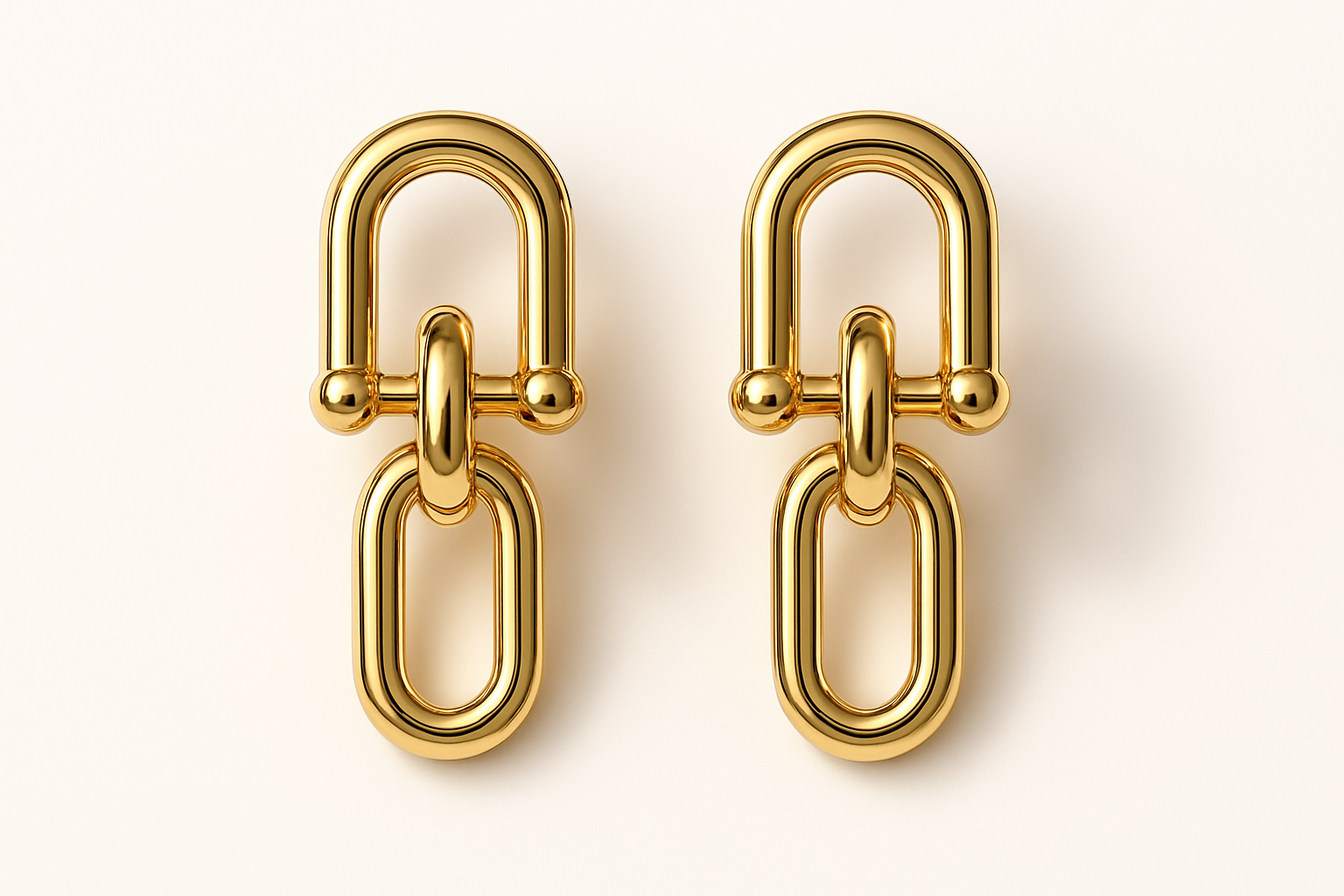 Enhanced LINK EARRINGS LUVERS - Gold with improved quality