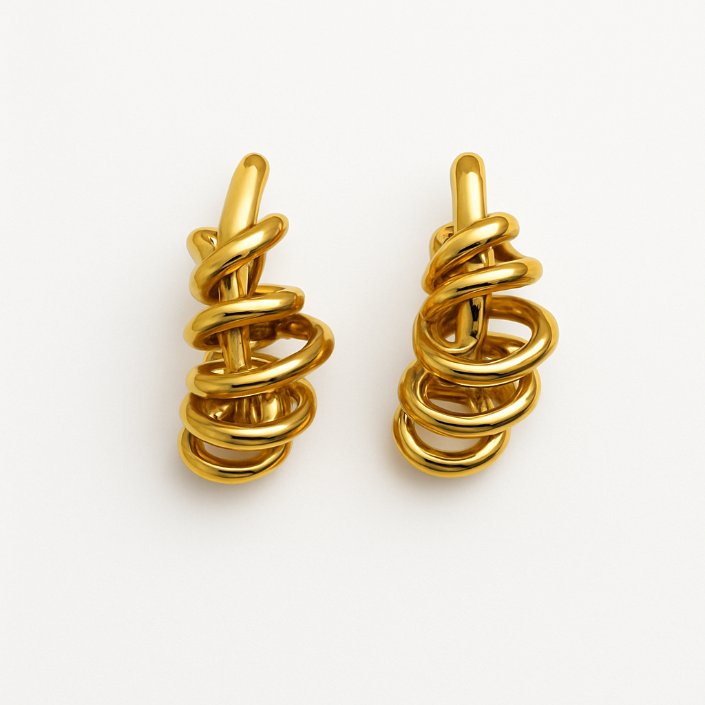 Enhanced TWISTED EARRINGS LUVERS - Gold with improved quality