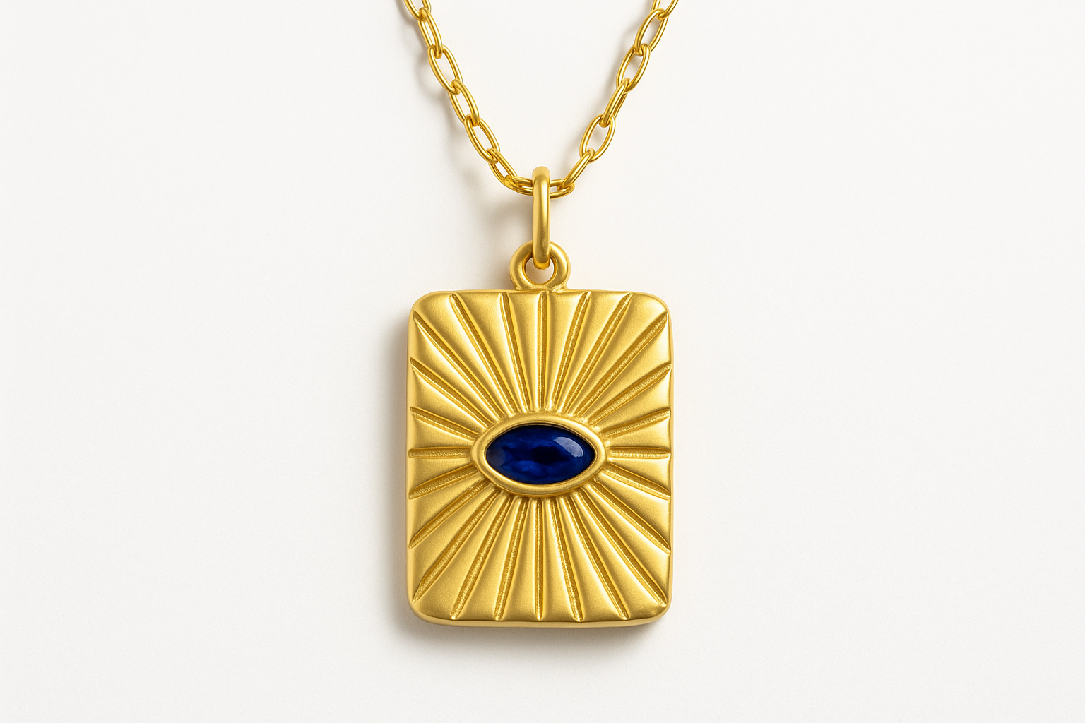 EVIL EYE CHARM - 14k Gold - Rectangular Design