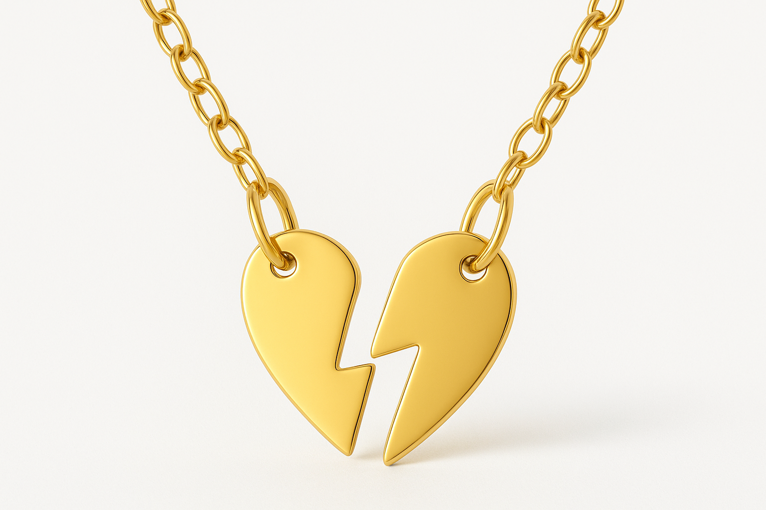FRIENDSHIP HEART CHARM - 14k Gold with separated hearts on chain
