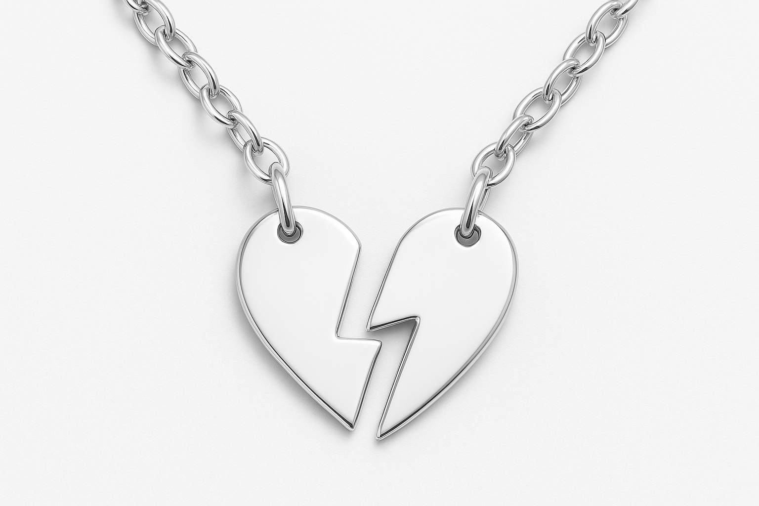 FRIENDSHIP HEART CHARM - Sterling Silver with separated hearts on chain