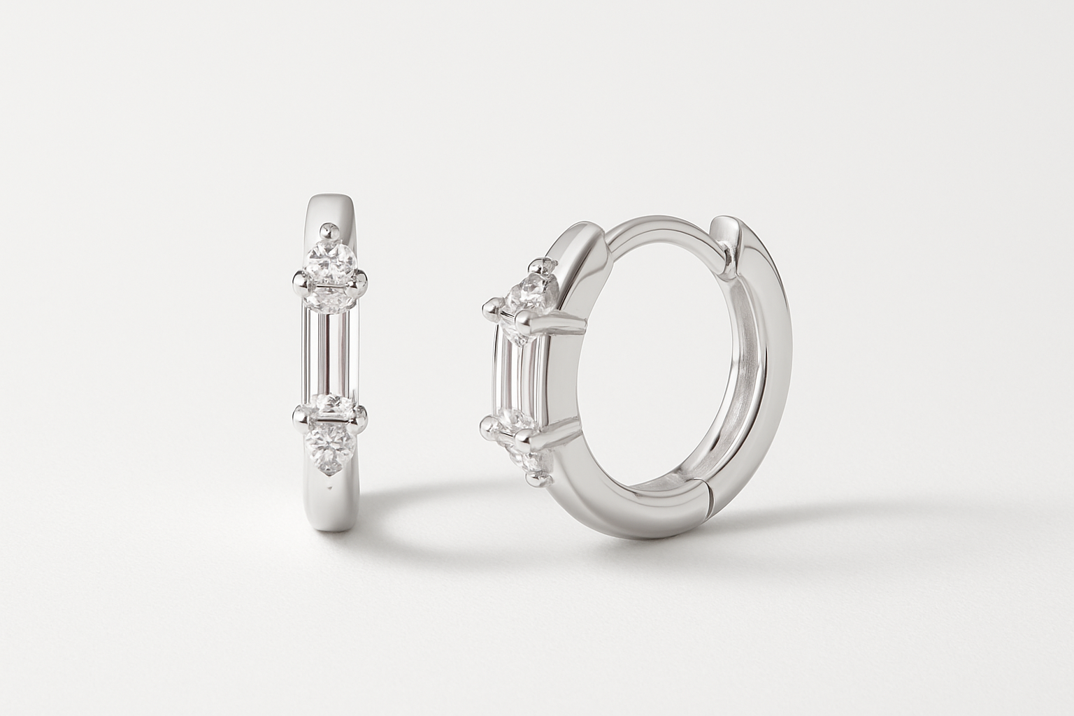 Generated studio image of Tia Huggies in Sterling Silver