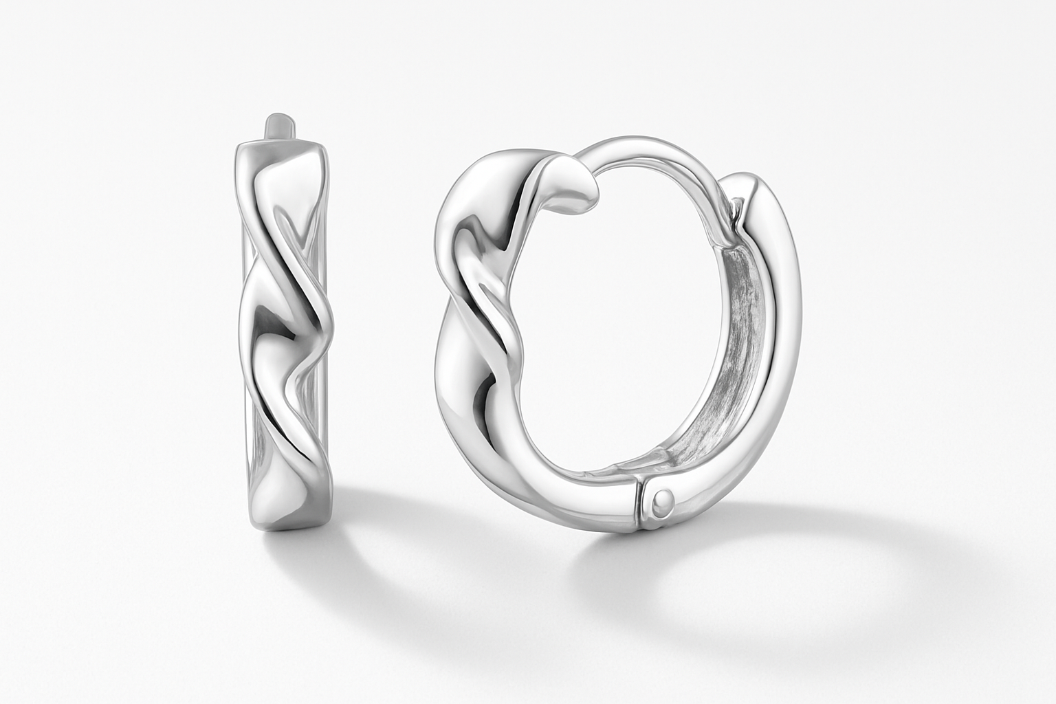 Aisha Huggies Silver - Studio Quality White Background