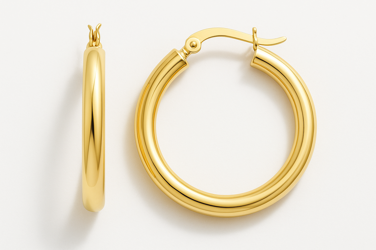 Florence Hoops Gold - Studio Quality White Background