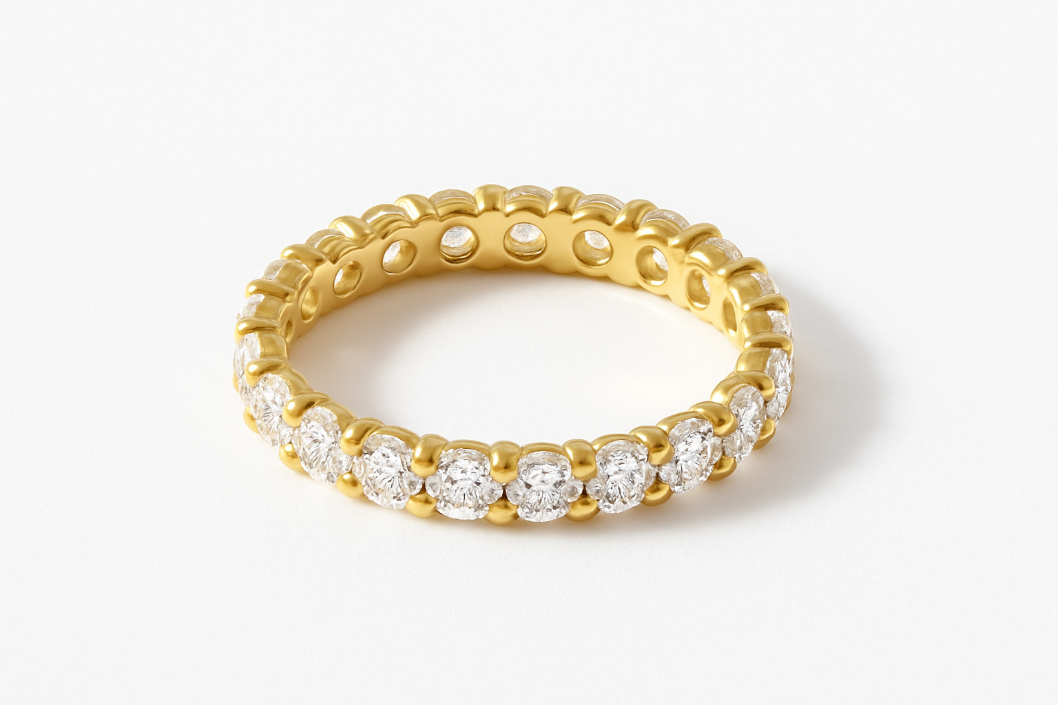 ISSY RING CLEAR - 14k Gold Studio Flat Lay - Uniform Stones