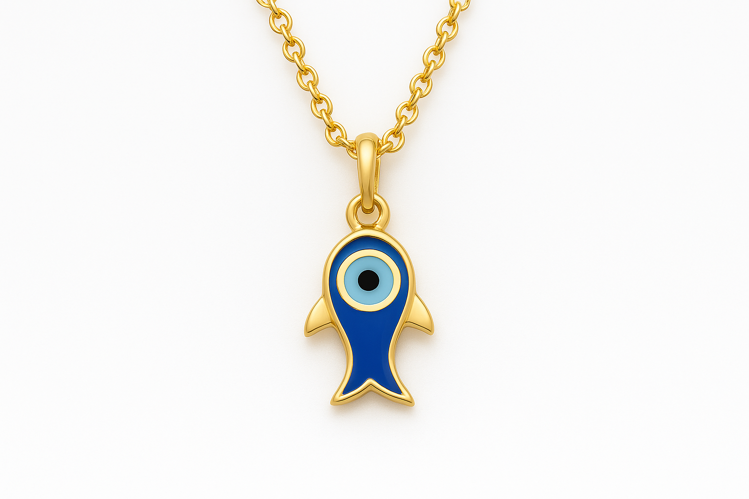 EVIL EYE FISH CHARM - 14k Gold - Accurate Design