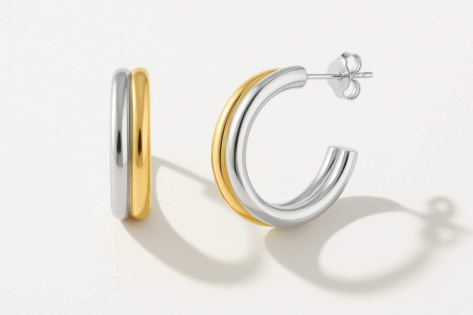 HVAR HOOPS - Two Tone Studio Flat Lay