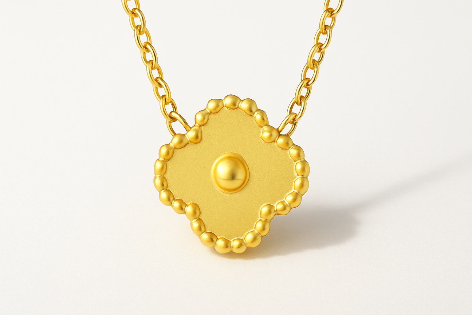 CLOVER CHARM - 14k Gold - Studio White Backdrop