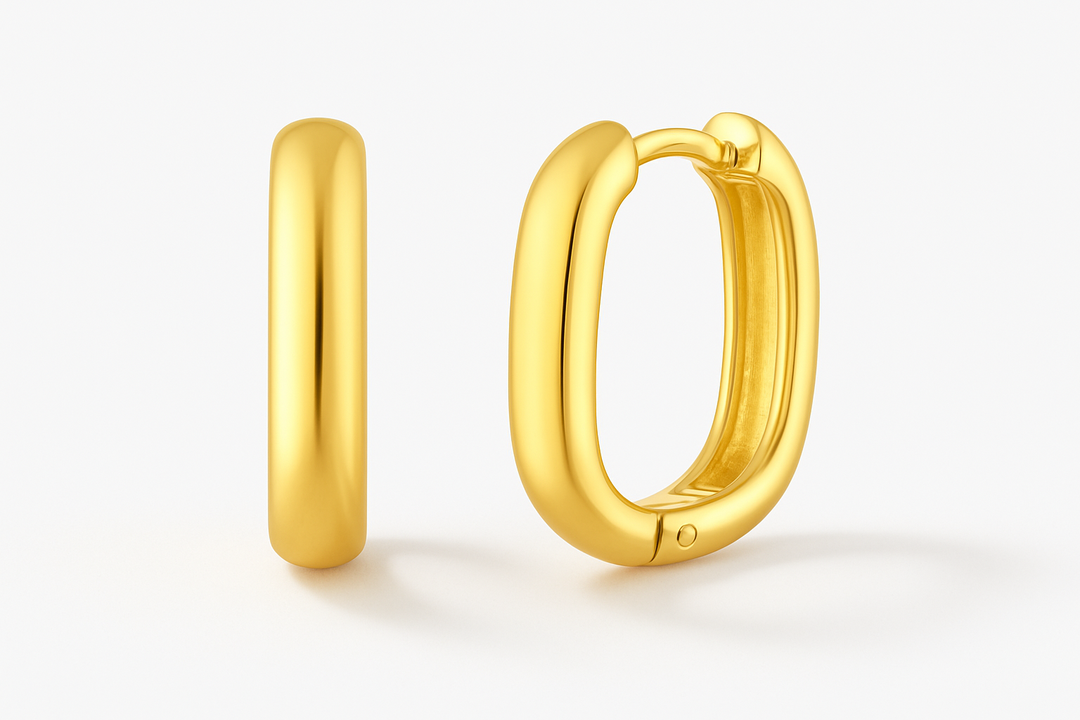 Lulu Hoops Gold - Studio Quality White Background