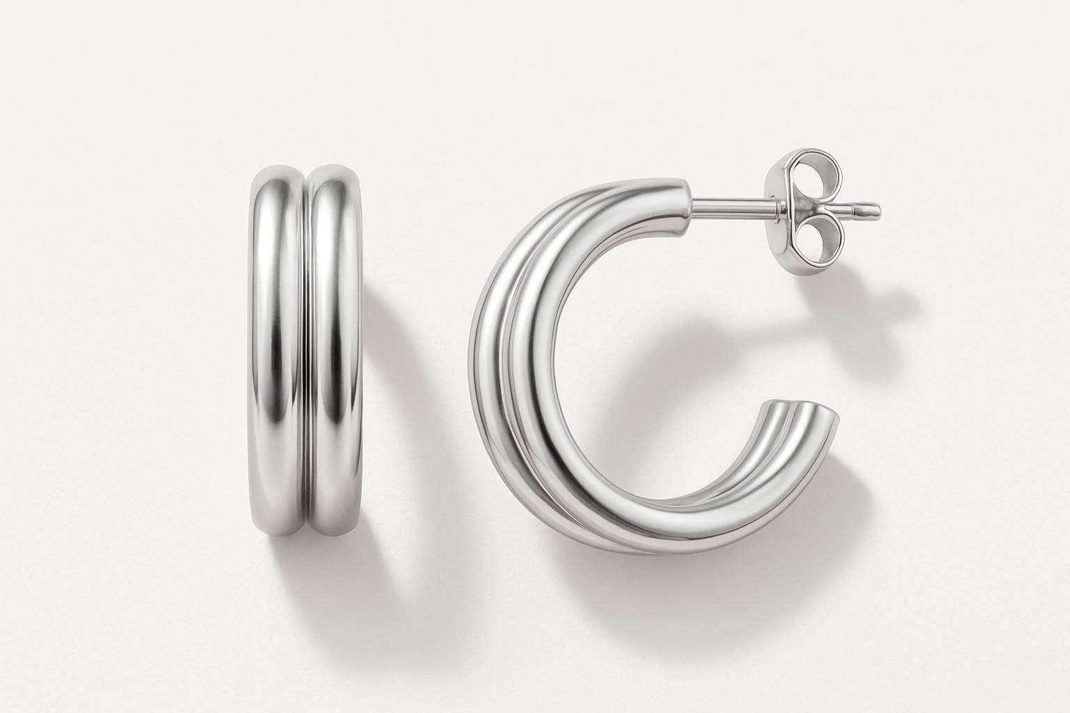 HVAR HOOPS - Sterling Silver Studio Flat Lay