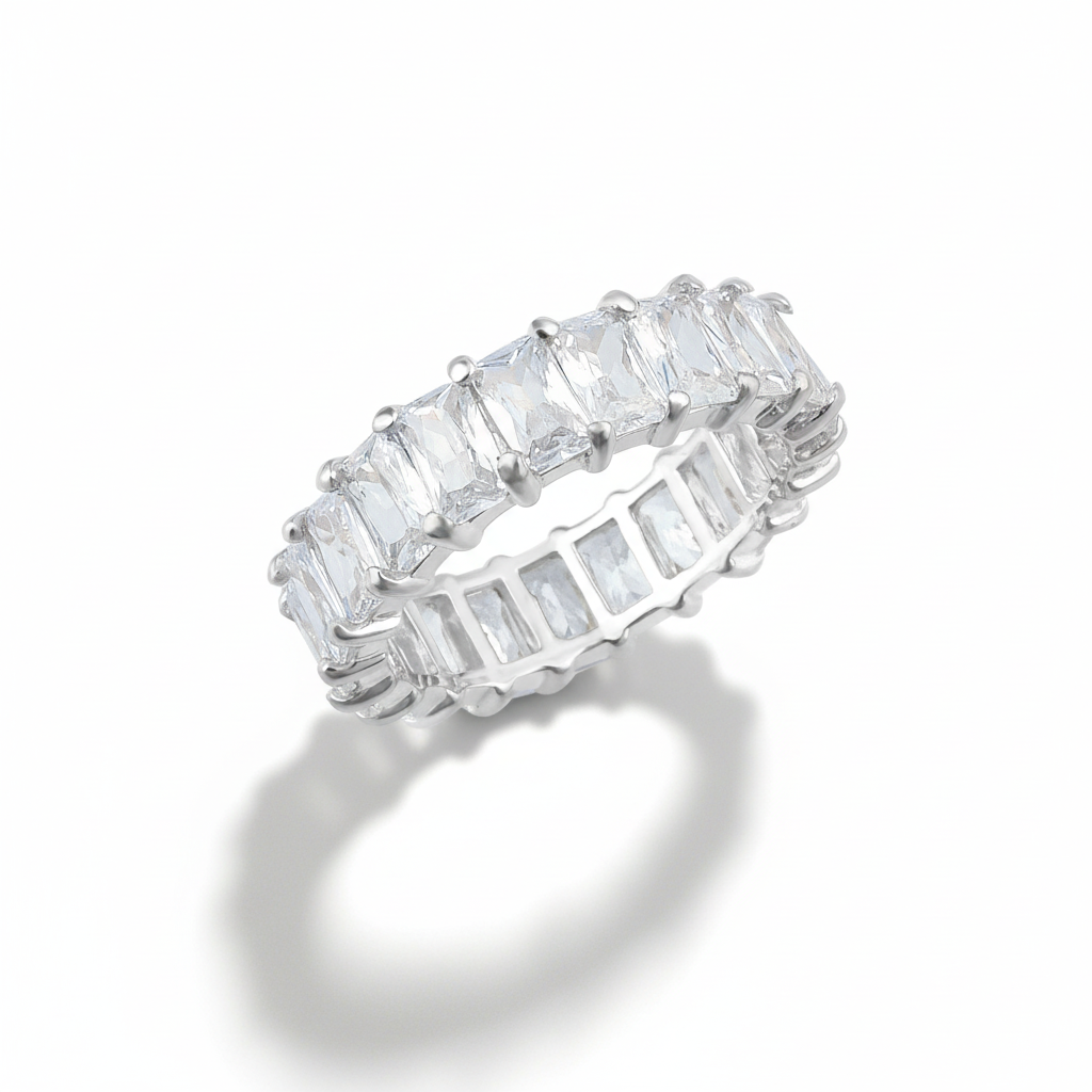 NATALIE RING - Silver White Backdrop