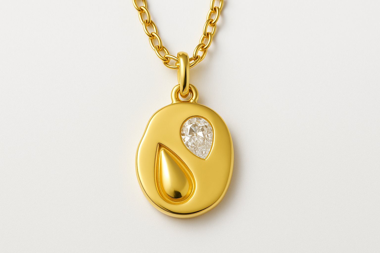 OVAL GEM CHARM with white backdrop