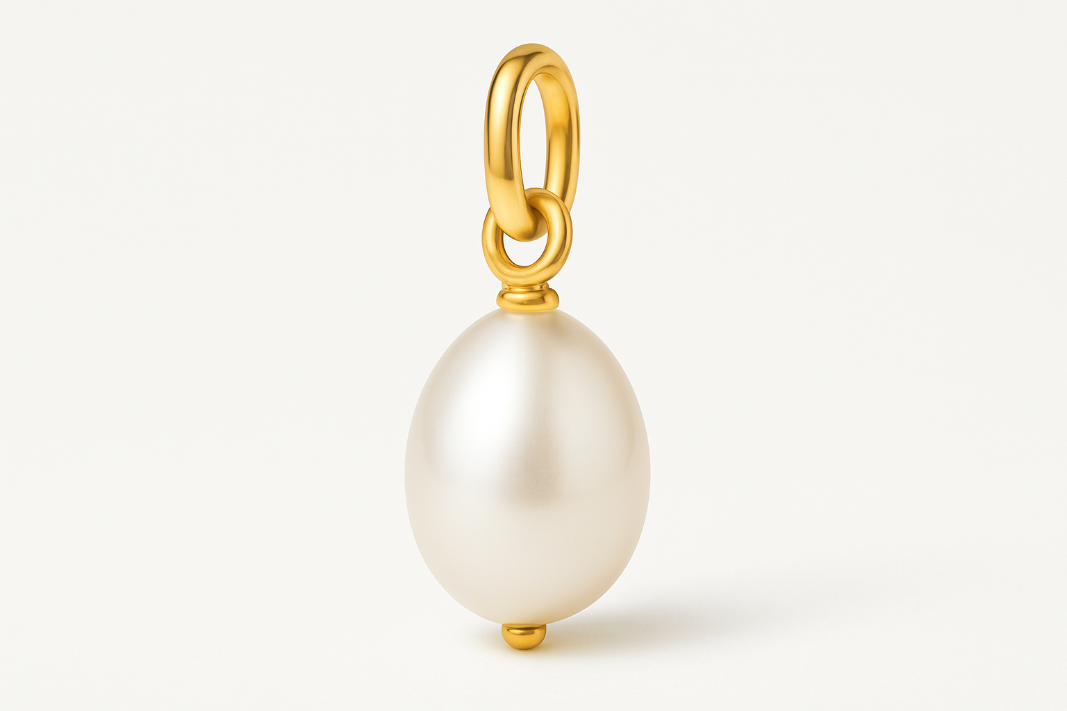 OVAL PEARL CHARM with white backdrop
