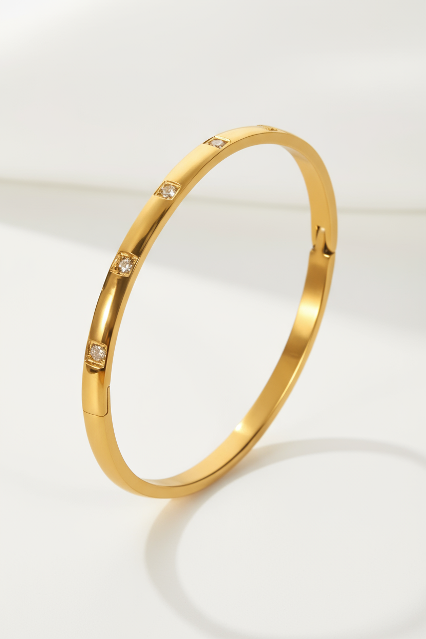 Professional studio backdrop for gold diamond bangle