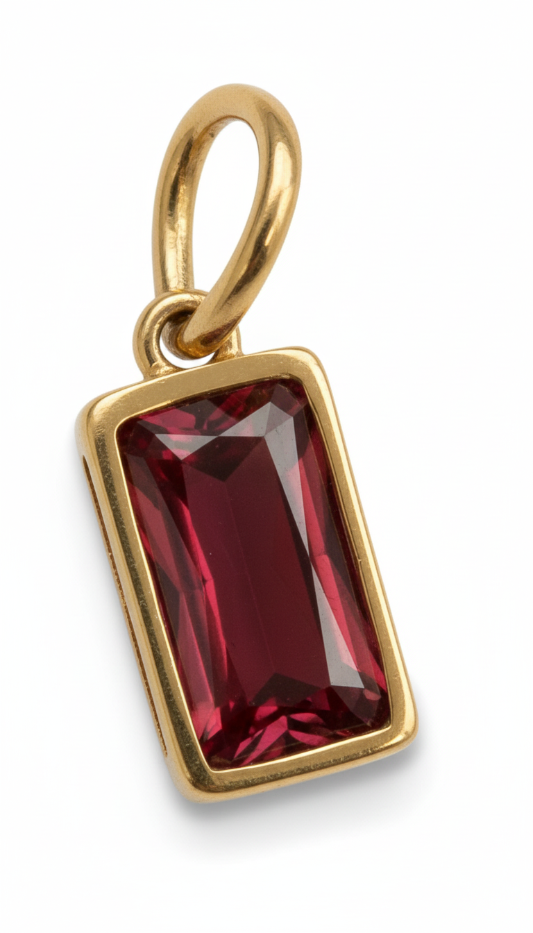 Red Gem Charm - Professional White Backdrop