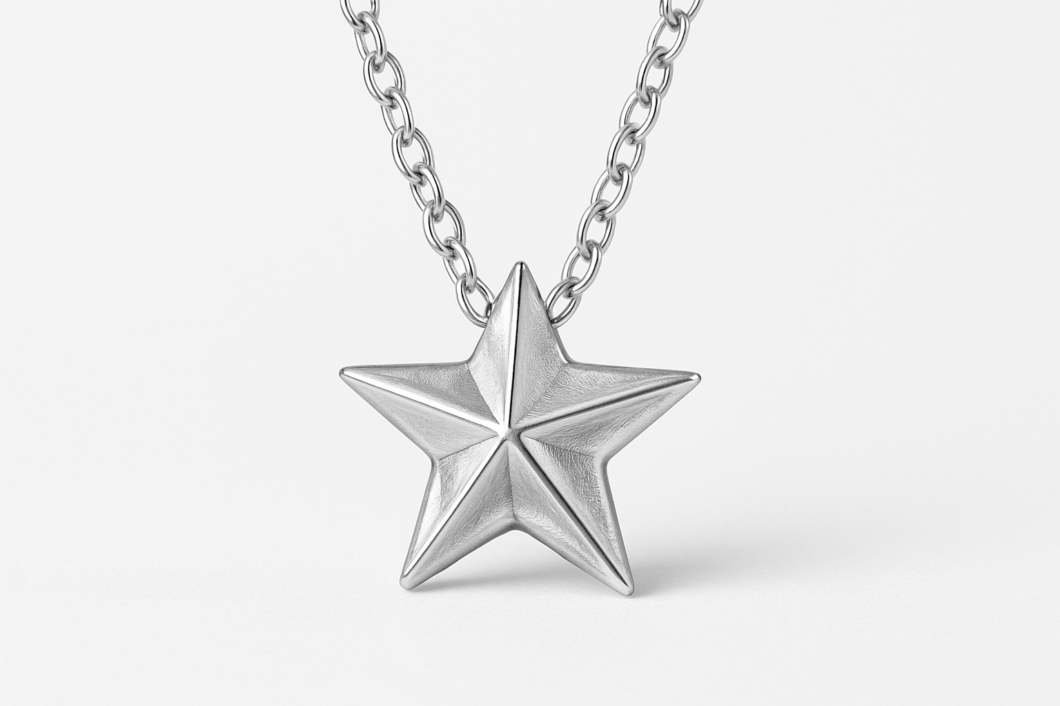 STAR CHARM - 925 Sterling Silver filled with white backdrop