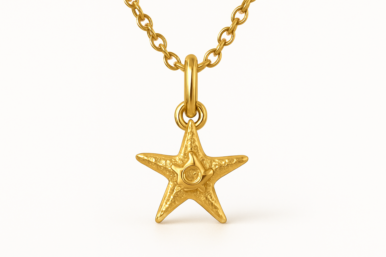 STARFISH CHARM - 14k Gold with white backdrop
