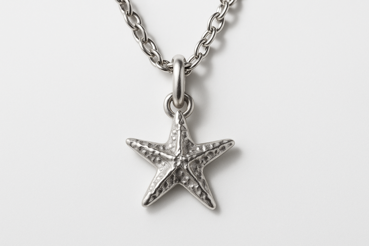 STARFISH CHARM - Silver with white backdrop