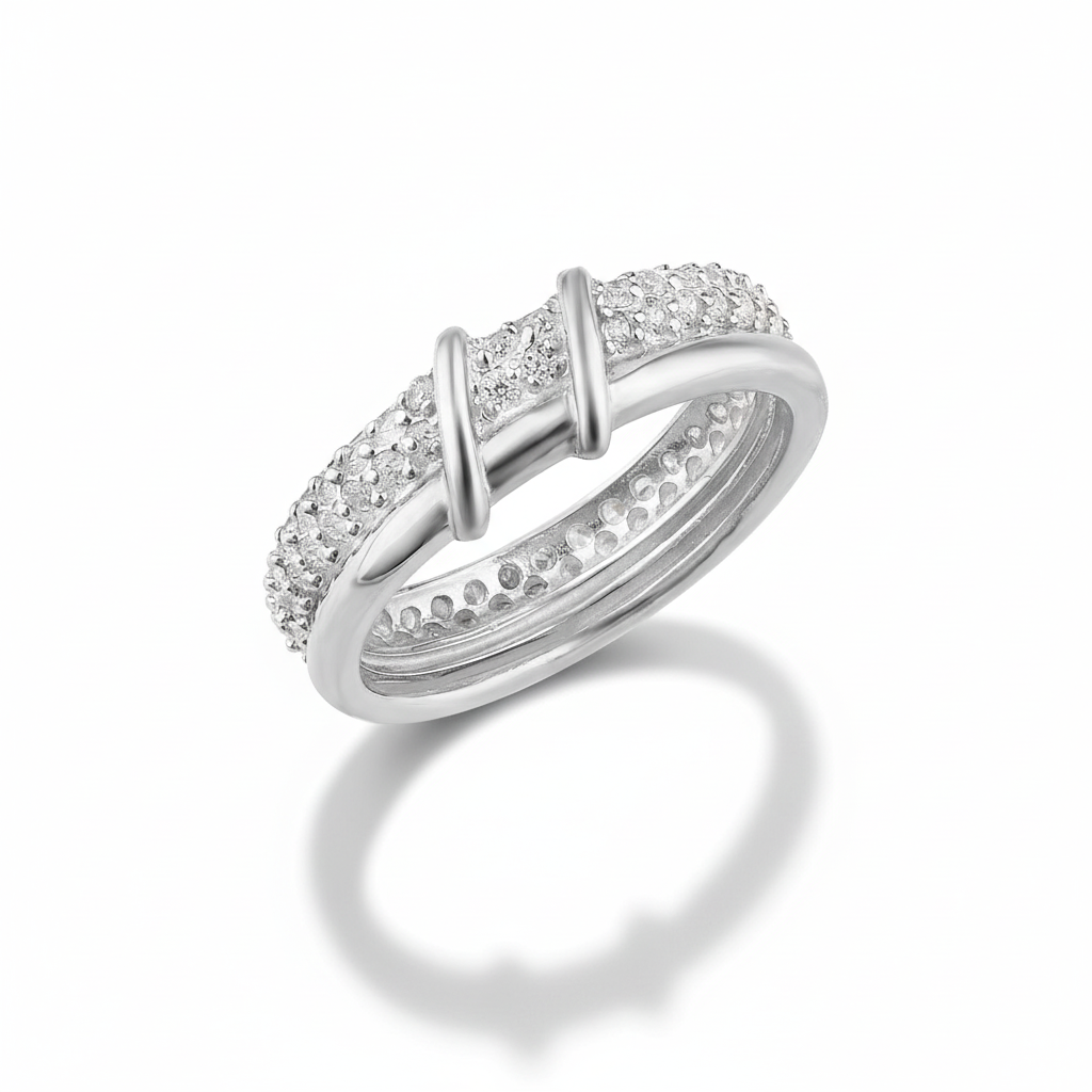 TANIA RING - Silver White Backdrop