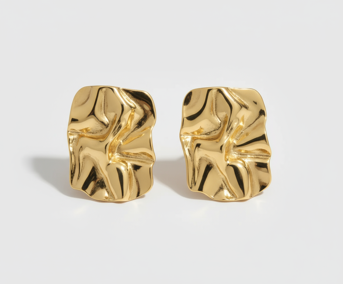 Textured Earrings - 14k Gold